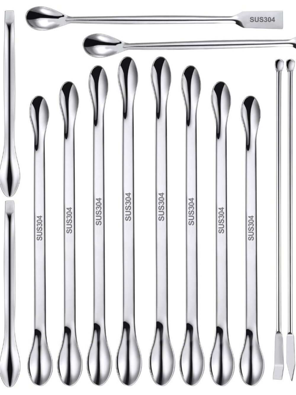 22 Pcs Stainless Steel Lab Spatula Micro Scoop Set for Gel Cap Filler